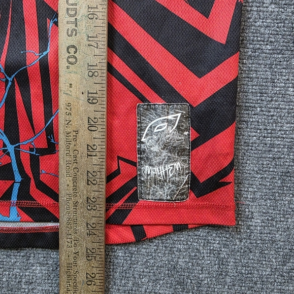 O'NEAL Mayhem Kids Youth Motocross Jersey L Red Black Blue Y2K Moto - Picture 6 of 11